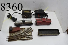 Marx 3 cars 2 transformer 1 track switch Model Train O Gauge vintage man cave