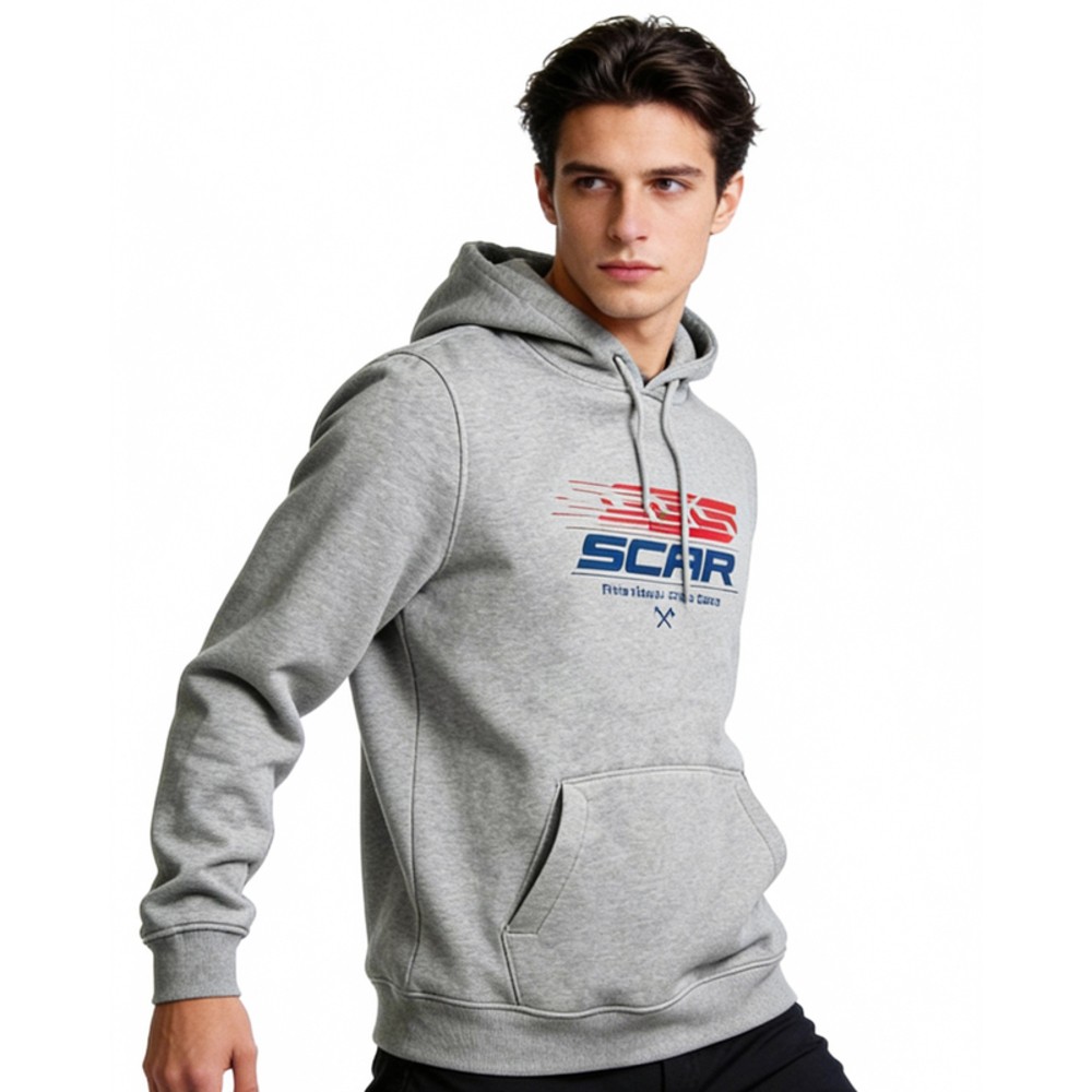 SCAR Factory Grey Hoodie Sweatshirt For Motorcycle Gear Parts & Accessories