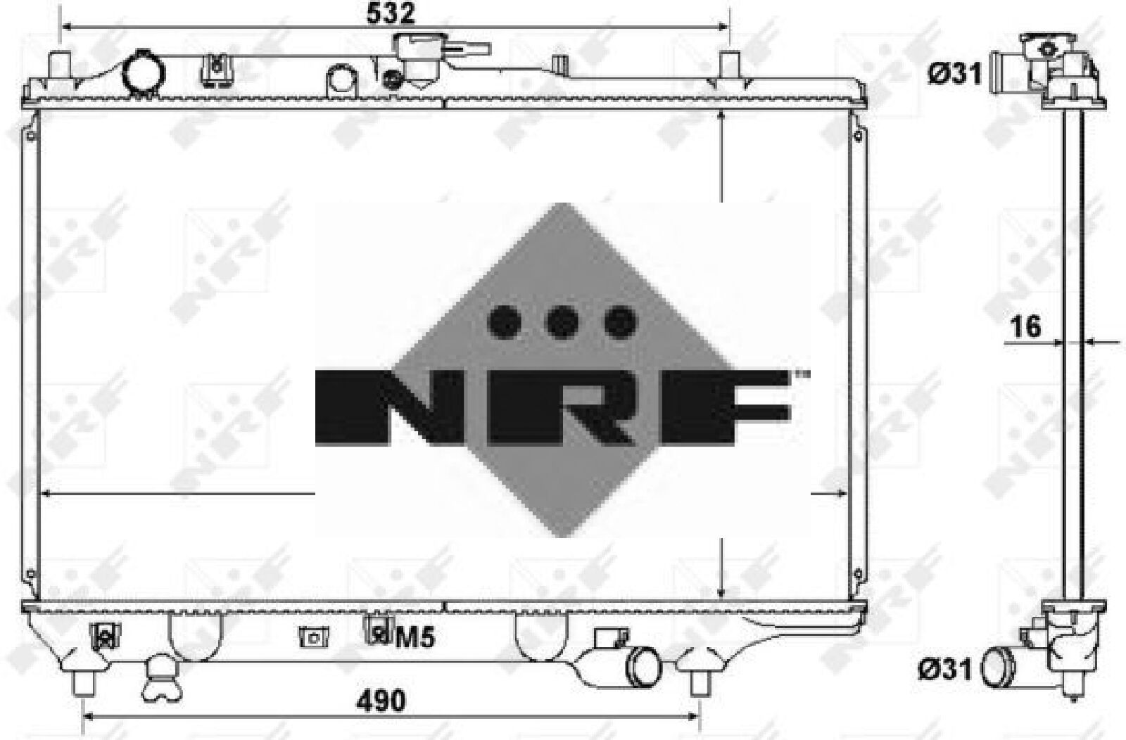 NRF 516511 Kühler für Motorkühlung Motorkühler Autokühler Kühler