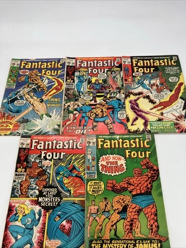 Vintage Marvel Comic Book -FANTASTIC FOUR #103 #104 #105 #106 107 Low Grade