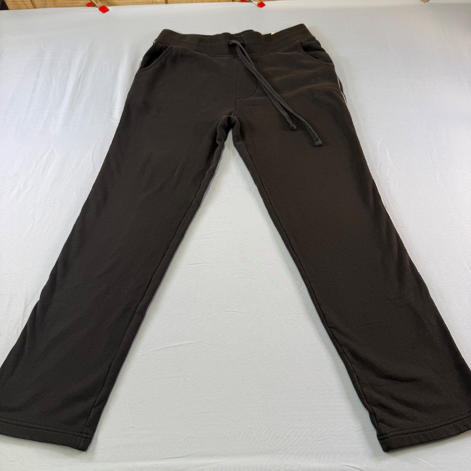 True Religion Mens S Brown Straight Leg Sweatpants Horseshoe Logo Joggers