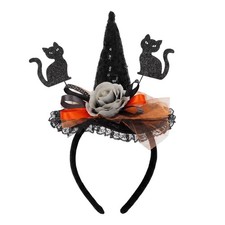 PARTY TELLER Witch Hat Headband Accessory for Women One Size, Classic Black