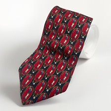 Tommy Hilfiger Golf Tie Red Black Silk Necktie USA Made Golfer Sports Classic