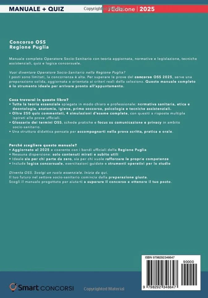 Concorso OSS – Regione Puglia: Manuale Completo Operatore Socio-Sanitario Con Te - Immagine 2 di 4