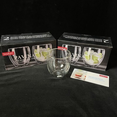 Bodum Pavina Double Wall Glasses 8.5 Oz Lot Of 2 Packs Total 4 Thermo Tumblers