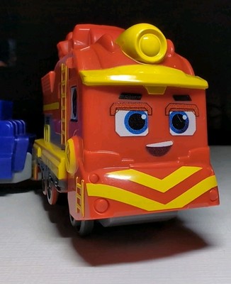 Mighty Express Rescue Truck Red Push and Go Toy Train w/boxcar