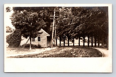 RPPC Homestead Telephone Pole Dirt Road Middlebury Vermont VT Postcard