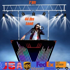 Light Truss Stand System, Trussing DJ Booth Kit 7x8ft Stage DJ Light Stand T-Bar
