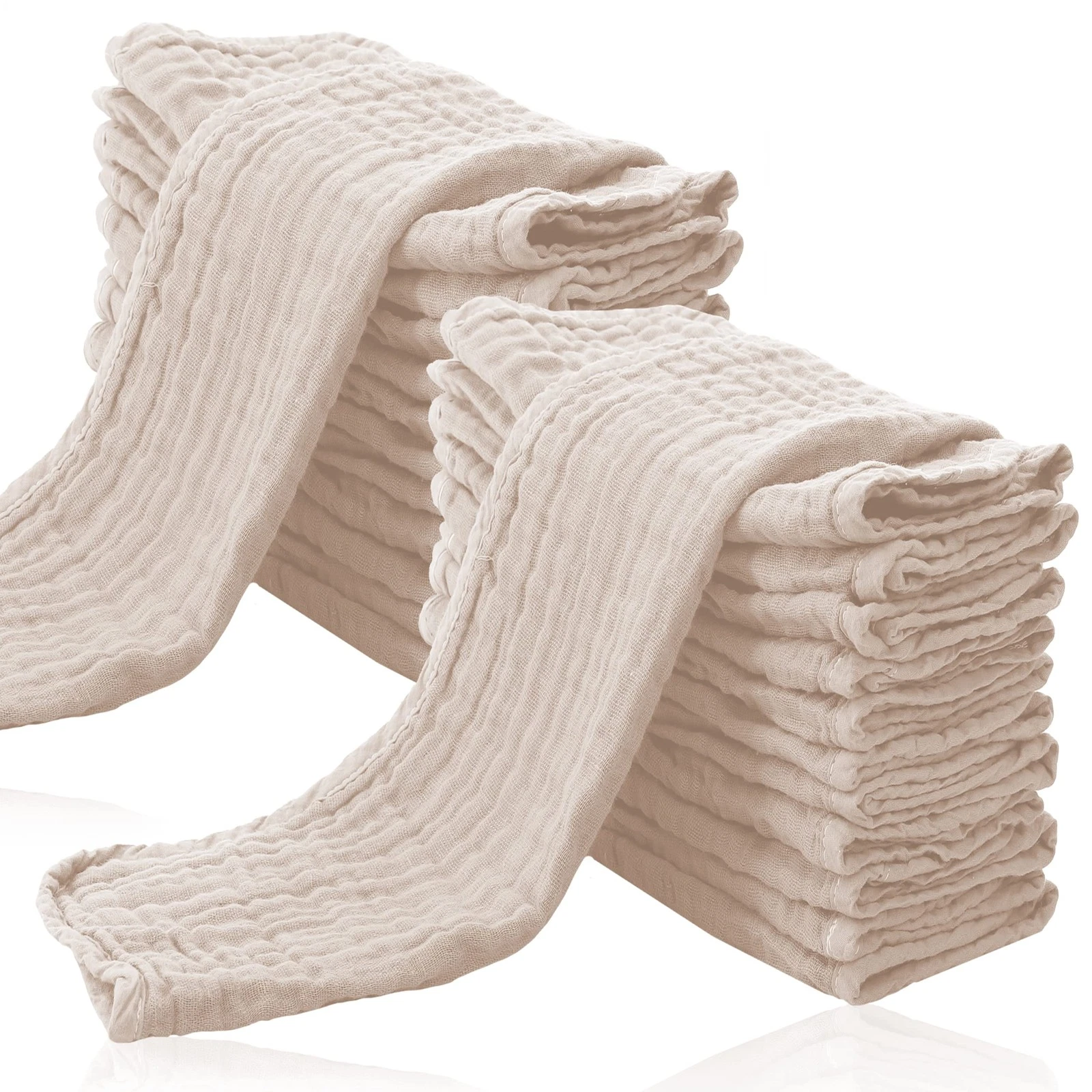24 Pack Muslin Burp Cloths for Baby - Ultra-Soft 100% Cotton Baby Washcloths ...
