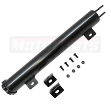 Chevy Ford Mopar 15" Black SS Radiator Coolant Overflow Tank Reservoir Twist Cap