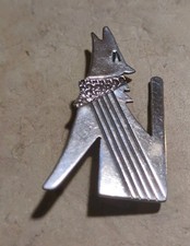 Vintage Navajo Sterling Alison Lee Snowhawk Wolf Brooch
