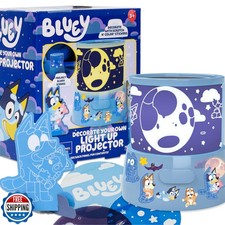 Bluey Decorate Your Own Light Up Projector, Night Light for Kids Stickers, To