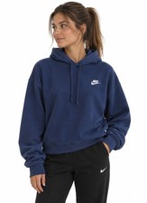Nike Women's Navy Blue 100 Cotton Pullover Hoodie Athleisure Sweatshirt Size M