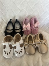 Lot of Baby Girls Shoes Sizes 1  2 Newborn Infant Toddler