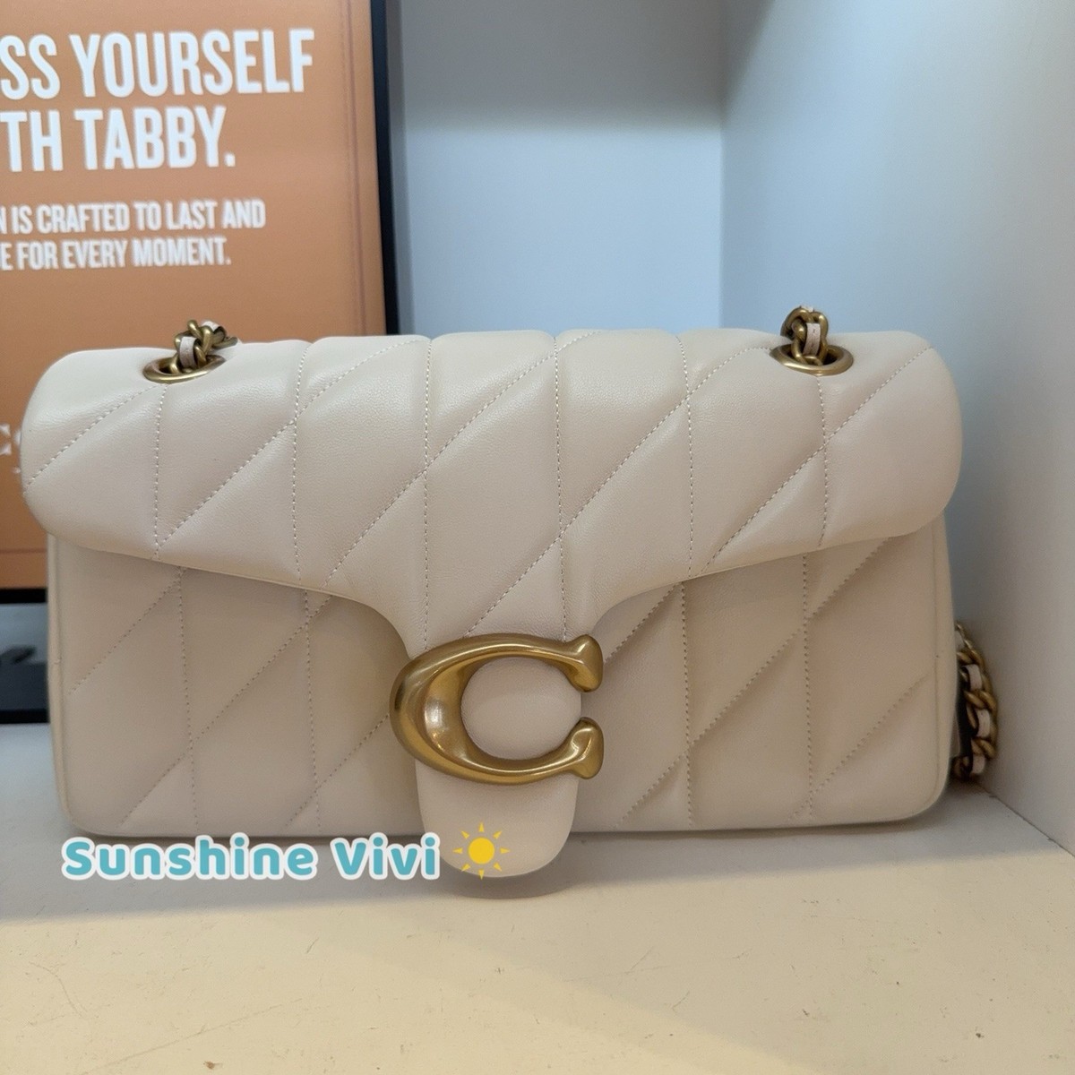 NWT COACH Tabby Shoulder Bag 26 Quilted CP150 Nappa Leather Brass