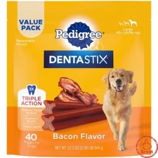 Pedigree Dentastix Dental Dog Treats with Mint and Bacon for Large Dog - 40ct