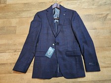 TED BAKER size 36 R "JADE X SPJ" 100 wool dark plum plaid sport coat BRAND NEW