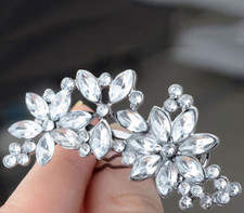 Bridal Wedding Prom Hair Accs Crystal Rhinestone Diamante Hair Clip