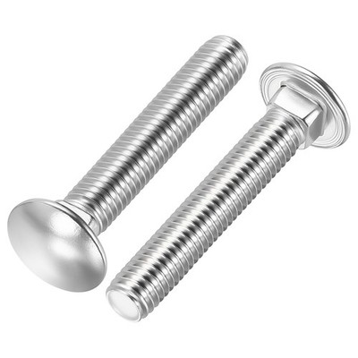 1/4''-20x1-3/4'' Carriage Bolt 304 Stainless Steel for Home DIY(Silver / 10 Pcs)