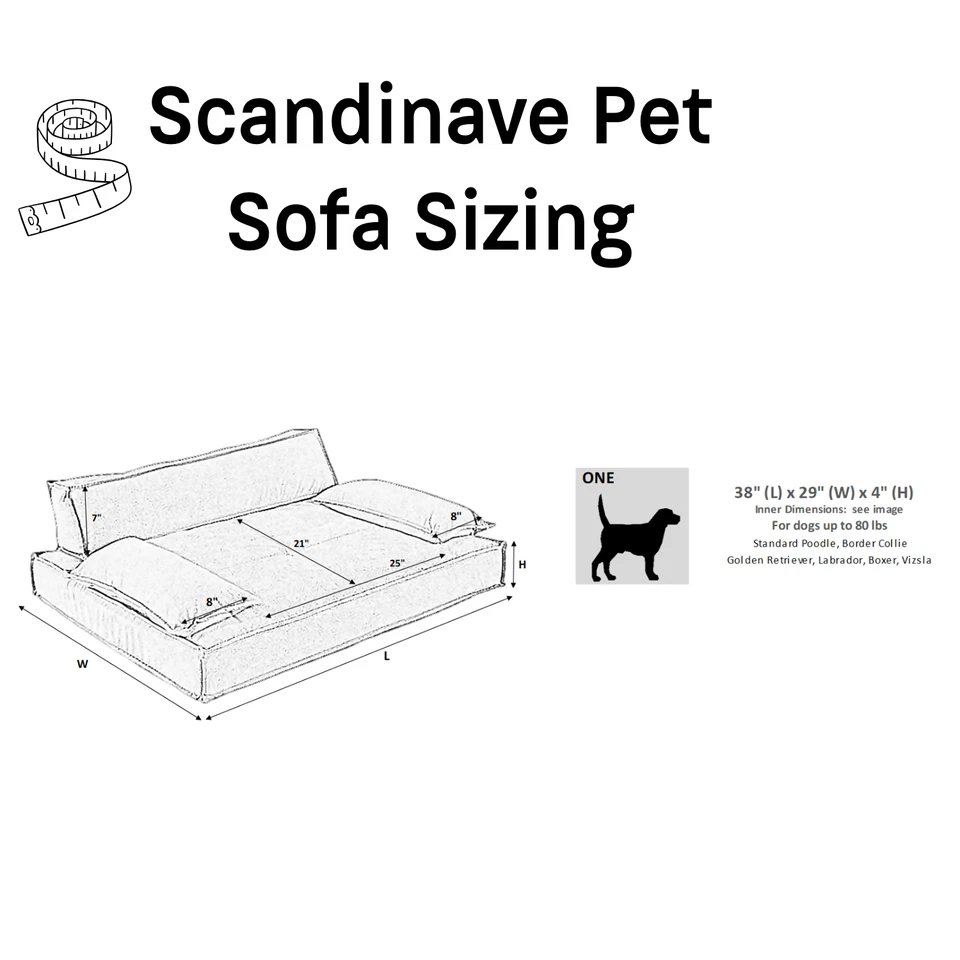 Sofá para mascotas FLINT Bowsers Scandinave - Cama rectangular moderna reforzada para perros, lavable Foto 3 de 4