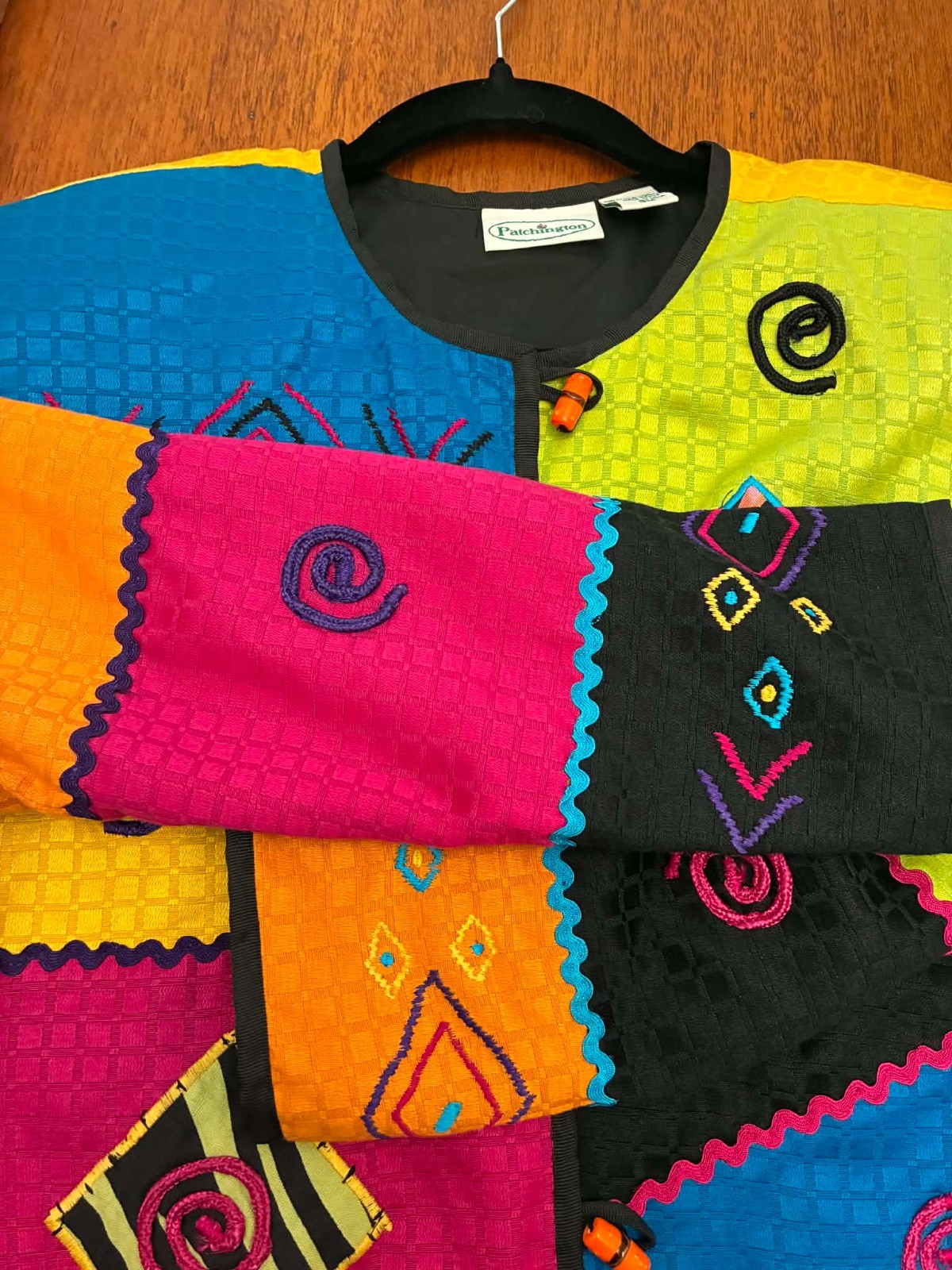 Patchington Colorful Embroidered Patchwork Jacket… - image 6