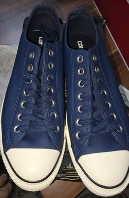 Converse All Star Schuhe Leder Neu Herrenschuhe 42,5 Blau Sneaker mit Karton