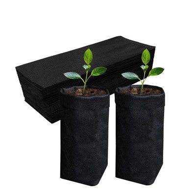 100 Pcs 10.2'' H Deep Nursery Grow Bags, Non-Woven Plants Pots Container for S...