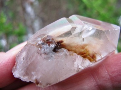 Amphibole Quarz Kristall poliert Heilung Roh Probe Vergangenheit Leben Rückruf 36g