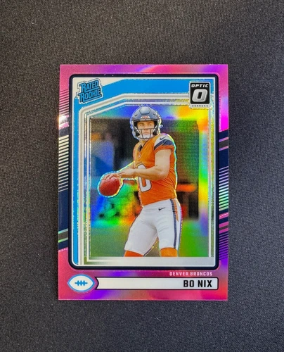 2024 Donruss Optic Rated Rookie Bo Nix RC Pink Holo Prizm #369 Denver Broncos