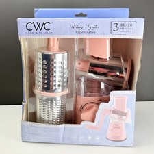 Cook With Color Rotary Cheese Grater 3 Blades Manual Hand Crank Slicer Shred