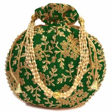 Ethnic Handmade Traditional Silk Potli Bag Clutch Batwa Women Girls