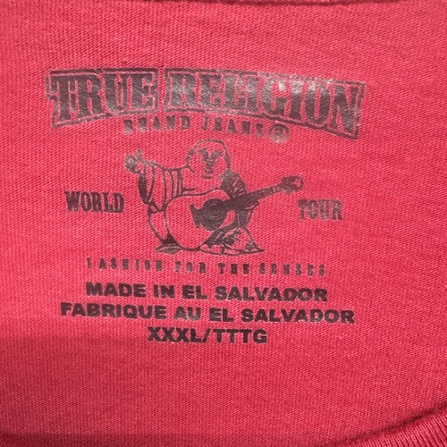 True Religion Star Athlete Tee Shirt Mens XXXL Red White Logo Football Style - Picture 3 of 9