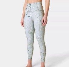 Sweaty Betty Super Soft Legging Sz 6 Blue Falling Floral 7/8 Length Side Pockets