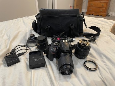 Nikon AF-S Dk Nikor 18-55 mm camera.  Comes with two additional lens and a bag.