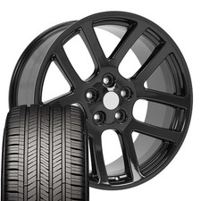 2223 Black 22x10 Rims 28545r22 As Tires Set Fits Ram Dodge