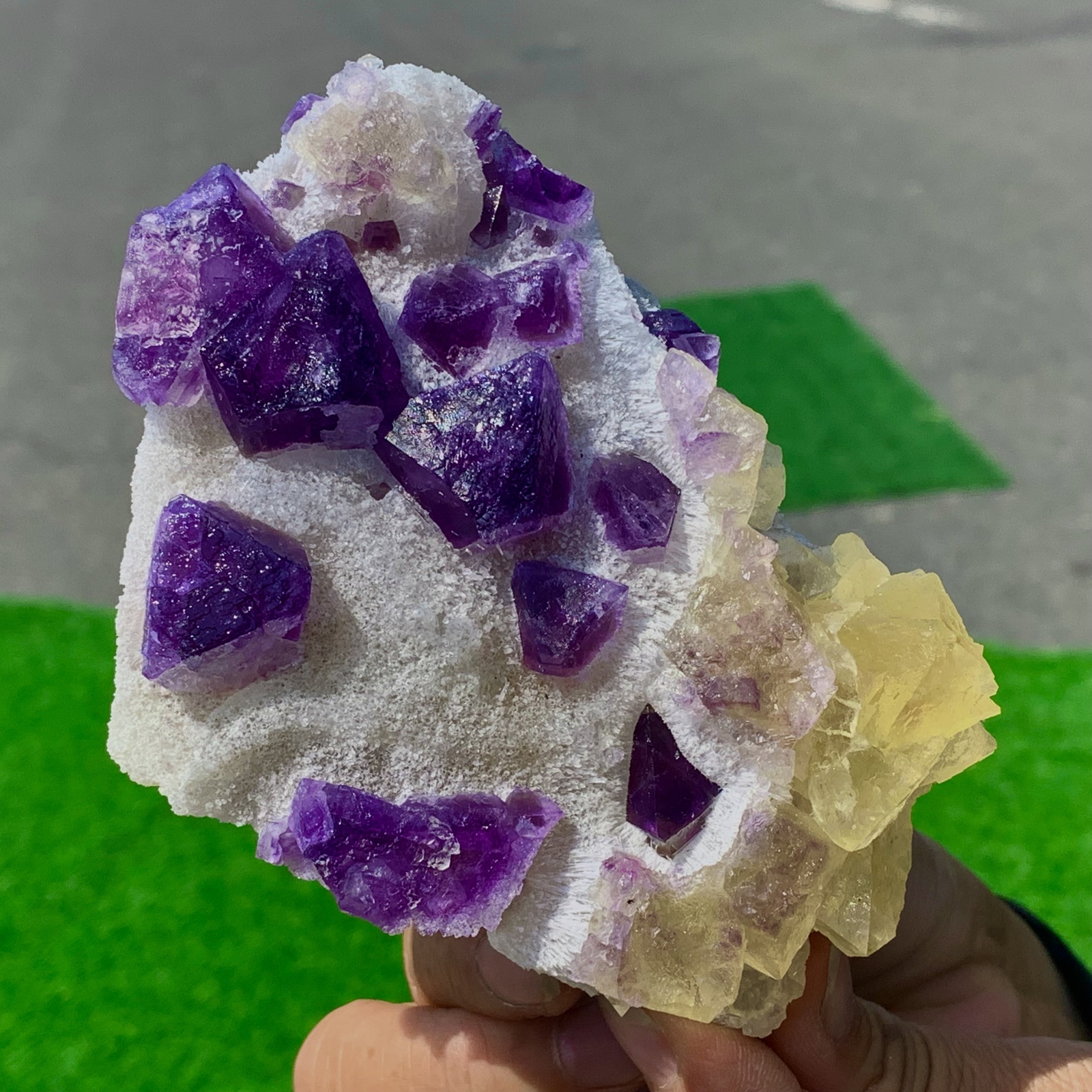 335G Rare Transparent Purple Cubic Fluorite Crystal Specimen from China