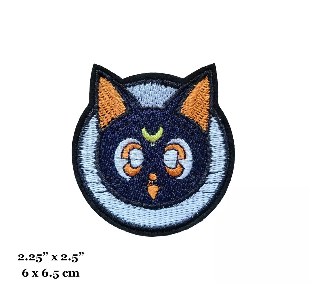 Sailor Moon Anime Luna Black Cat Character Face Round Embroidered Iron On  Patch | eBay