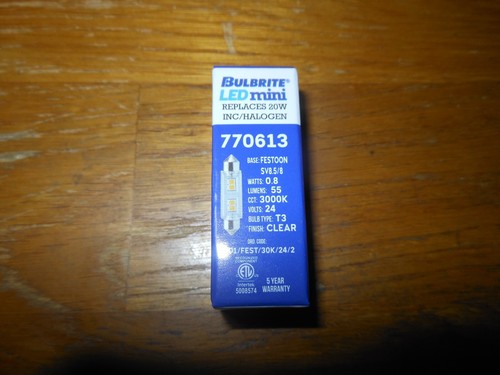 4 New Bulbrite LED Festoon Bulb LED1/FEST/30K/24/2 0.8W 24V 3000K Model# 770613 - Picture 7 of 7