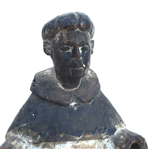 18th Century Spanish Religious Carved Wood Santos Figure of St. Anthony 13" tall - Picture 21 of 21