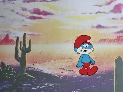 Hanna Barbera Original 1980er Vintage TV SCHLÜMPFE Animation Kunst Produktion Cel #224
