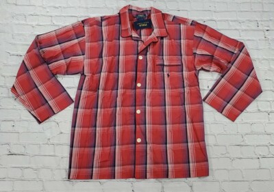 Polo Ralph Lauren MENS SIZE L Woven Pajama Shirt Red Plaid Tartan L156 Sleep