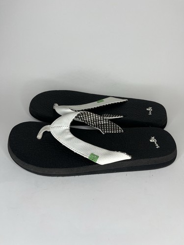 sanuk sandals Flip Flops Women Size 40 US 9 White Synthetic Comfort Flats - Photo 10/16