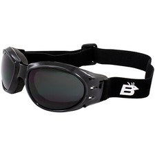 EAGLE ANTI-FOG SUPER DARK LENS GLOSSY BLACK FRAME MOTORCYCLE GOGGLES BY BIRDZ