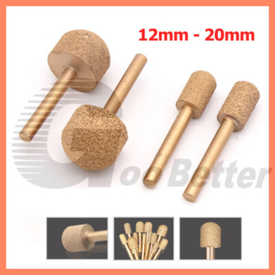 12mm-20mm Diamond Brazing Burr Grinding Engraving Drill Bit for Dremel 6mm Shank