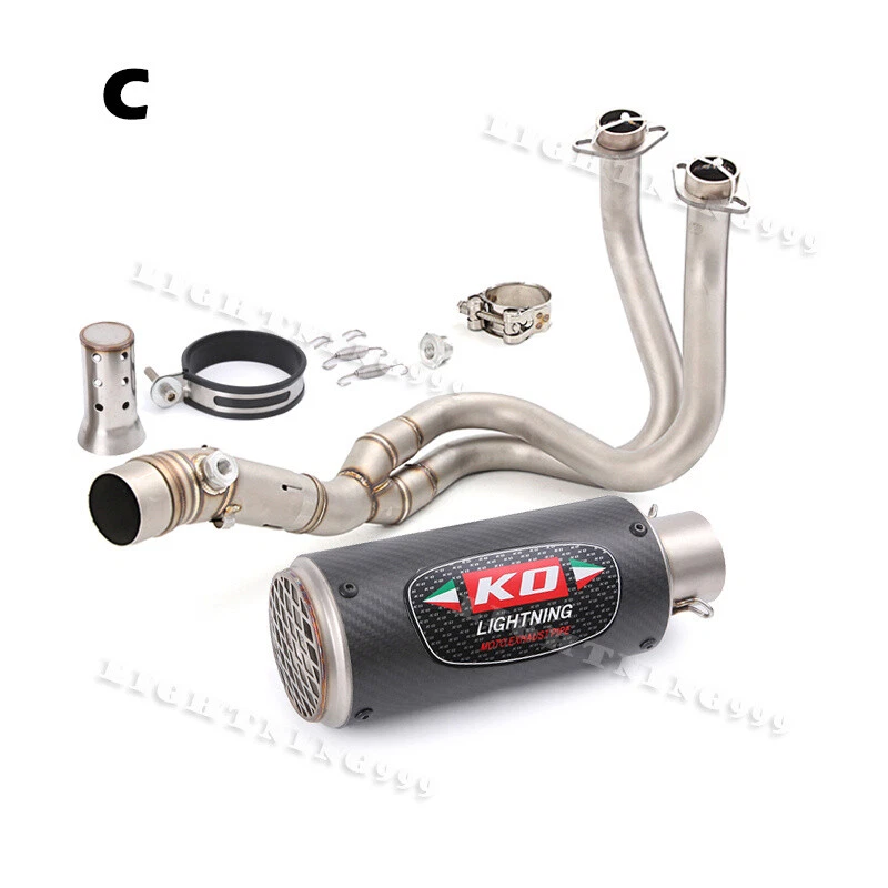 Silenciador de tubo de cabezal sistema de escape completo 2" para Kawasaki Ninja 650 Z650 ER6N ER6F Foto 4 de 4