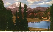 Vintage Postcard Southeastern Side Of Majestic Mount Rainier From Tipsoo Lake WA