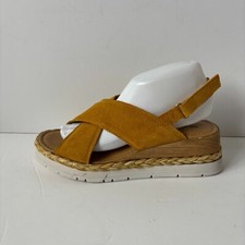 Next Forever Comfort  Yellow Suede Leather Sandals Chunky Sole UK Size 5.5 VGC