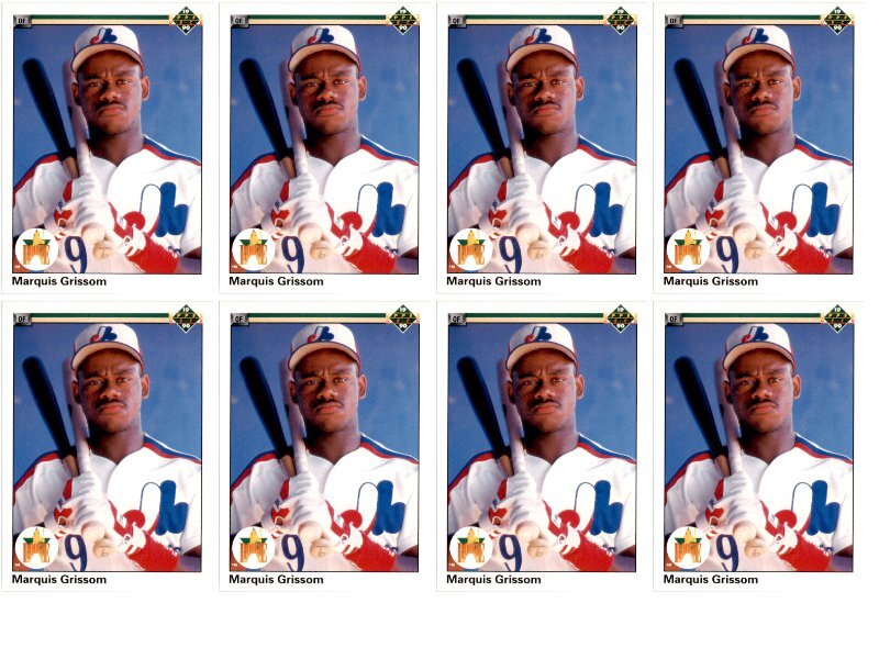 (8) 1990 Upper Deck #9 Marquis Grissom RC Montreal Expos Card Lot