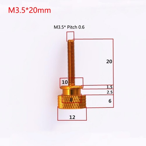 M3.5*20mm Knurled Thumb Screws High Head Hand Grip Knob Bolts Aluminium Alloy - Picture 4 of 5