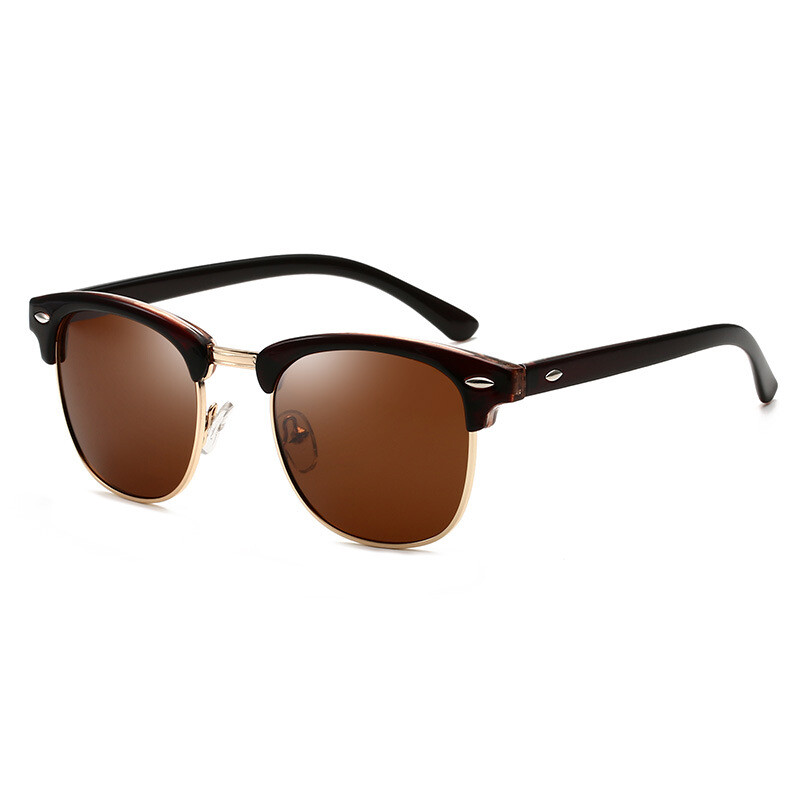 Half Frame Semi Rimless Sun Glasses UV400 Sunglasses Men  display picture 2